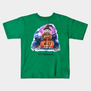 happy Halloween Pumpkin Trio Kids T-Shirt